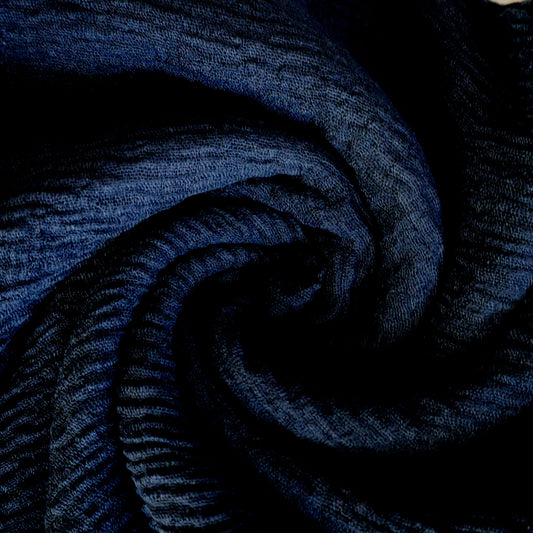 Luxury Crimped Cotton - Navy Blue